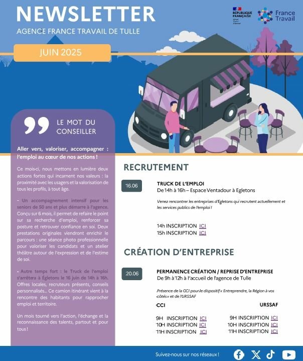 NEWS LETTER AGENCE FRANCE TRAVAIL TULLE
