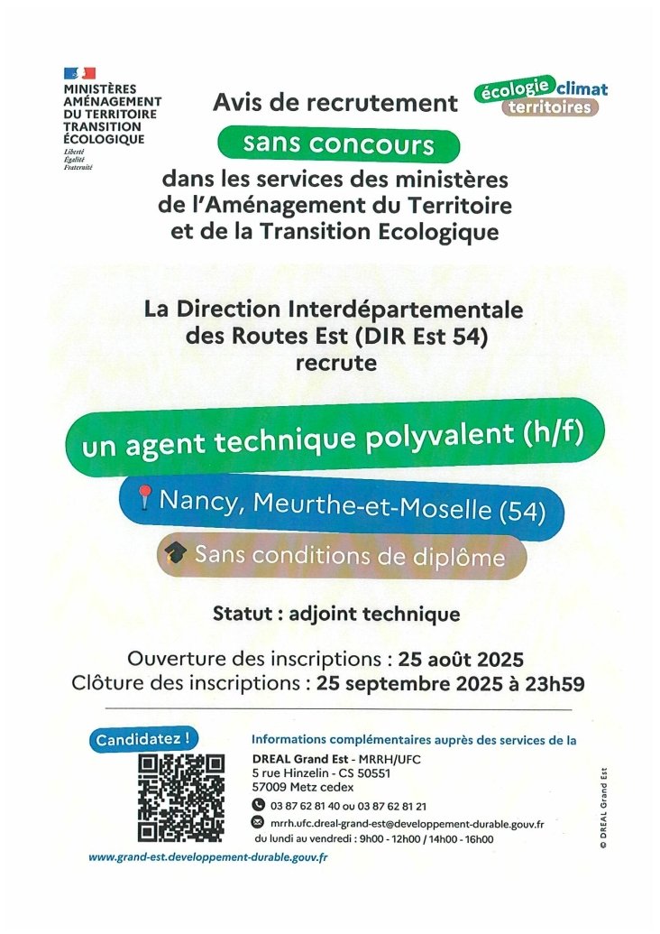 RECRUTEMENT AGENT TECHNIQUE POLYVALENT