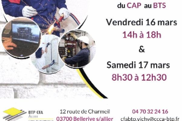 Portes ouvertes BTP CFA Allier - 16 et 17 mars 2018