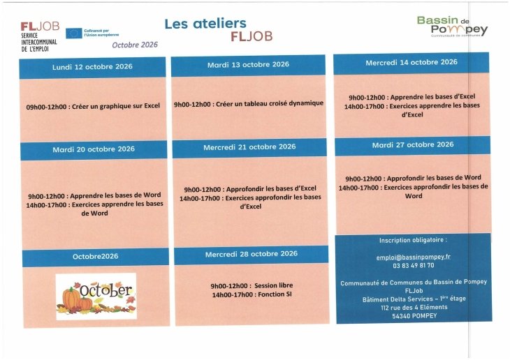PLANNING ATELIERS FLJOB OCTOBRE 2026