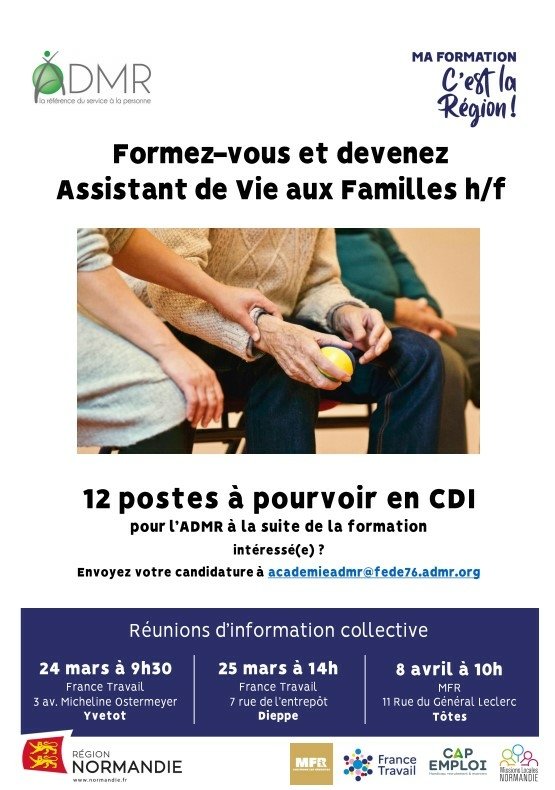 Yvetot : Formez vous et devenez Assistant de Vie aux Familles h/f