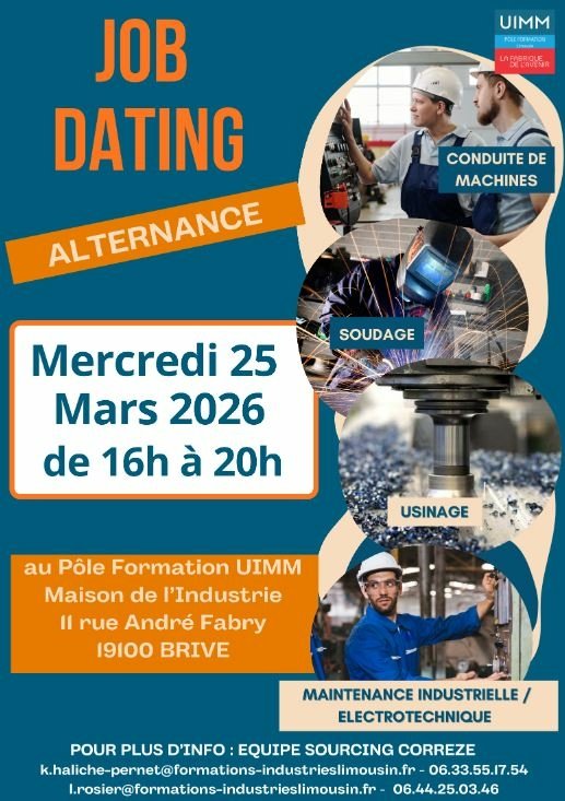 JOB DATING METIERS DE L INDUSTRIE