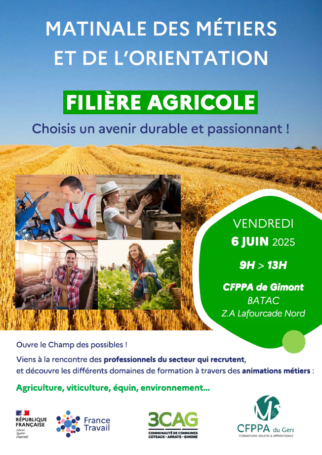 Matinale des métiers et de l'orientation - Filière Agricole