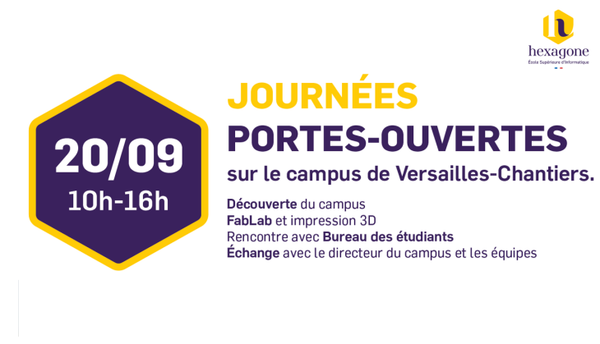 Journée Portes Ouvertes – École Hexagone, Campus de Versailles-Chantiers / en ligne