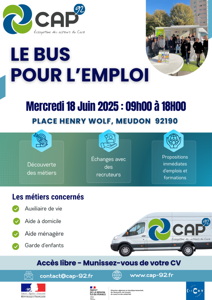 Le Bus pour l’Emploi arrive à Meudon – Mercredi 18 juin 2025
