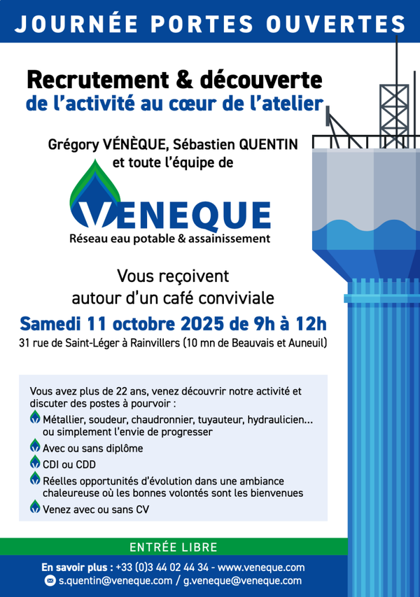 Journée portes ouvertes – Recrutement chez VÉNÈQUE à Rainvillers