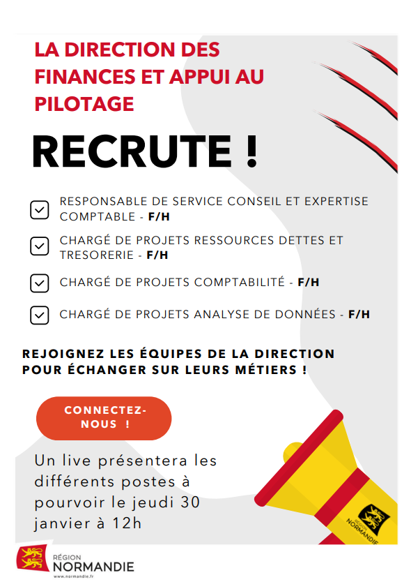 📢 Live recrutement : Rejoignez les équipes de la Région Normandie !