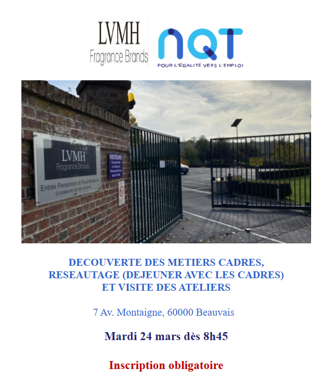 DÉCOUVERTE DES MÉTIERS CADRES – RÉSEAUTAGE – VISITE DES ATELIERS