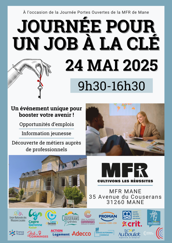 Job en Comminges sera aux journées portes ouvertes de la MFR