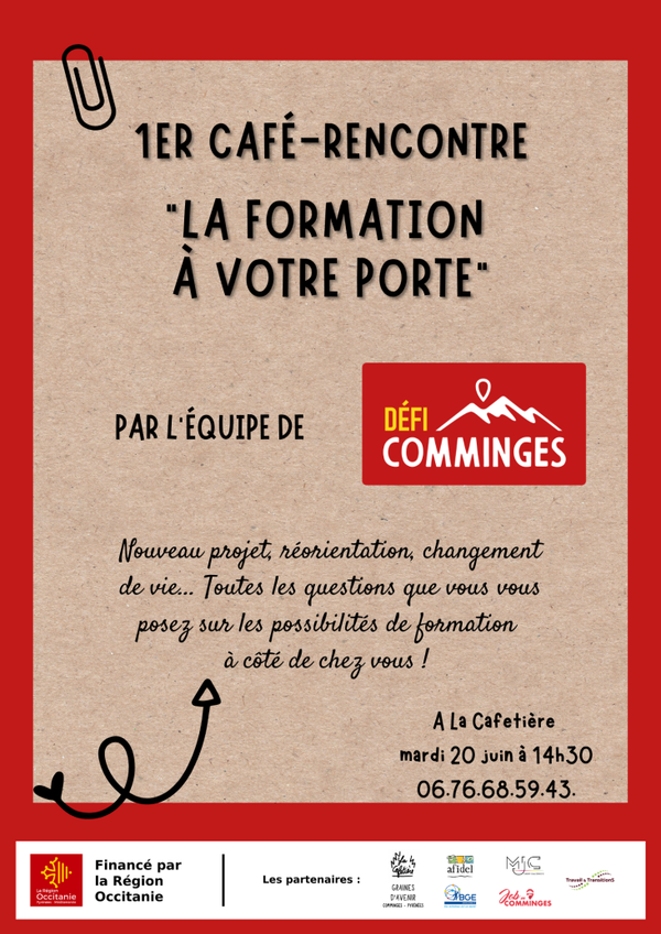 DEFI'COMMINGES - LA FORMATION A VOTRE PORTE : premier café rencontre à Aurignac