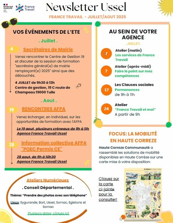 NEWSLETTER FRANCE TRAVAIL USSEL 