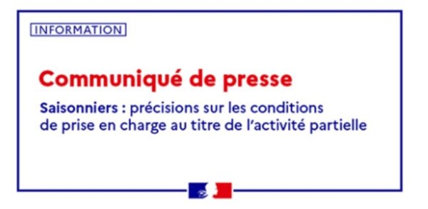 Le recours à l’activité partielle sera autorisé pour les travailleurs saisonniers 