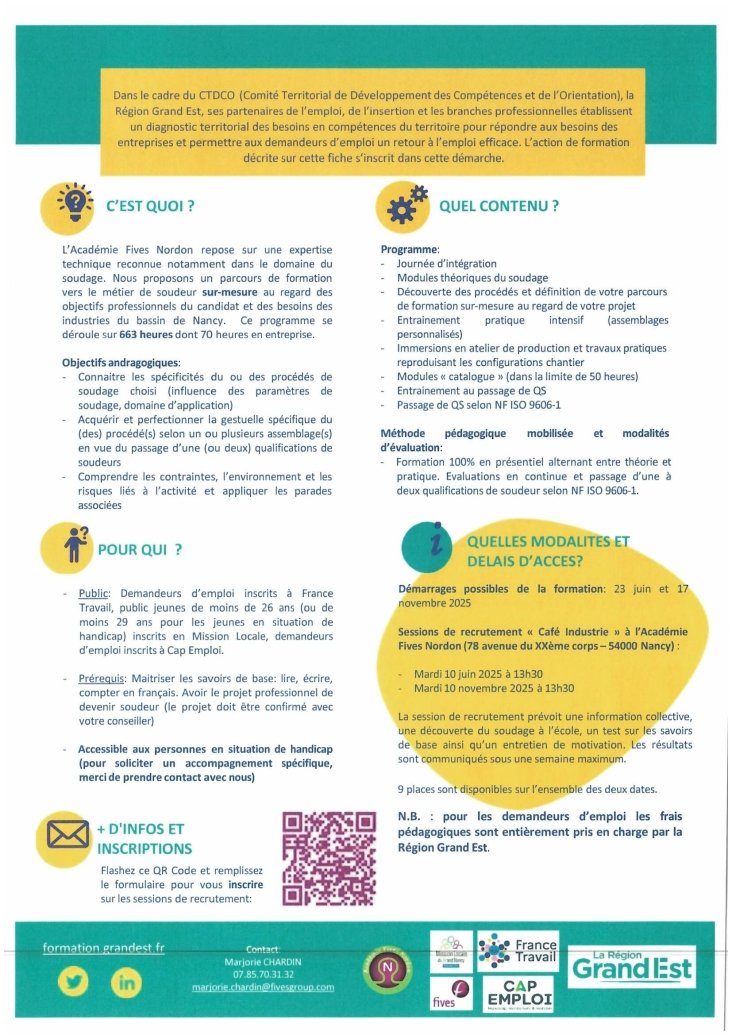 PARCOURS VERS LES METIERS DE LA SOUDURE