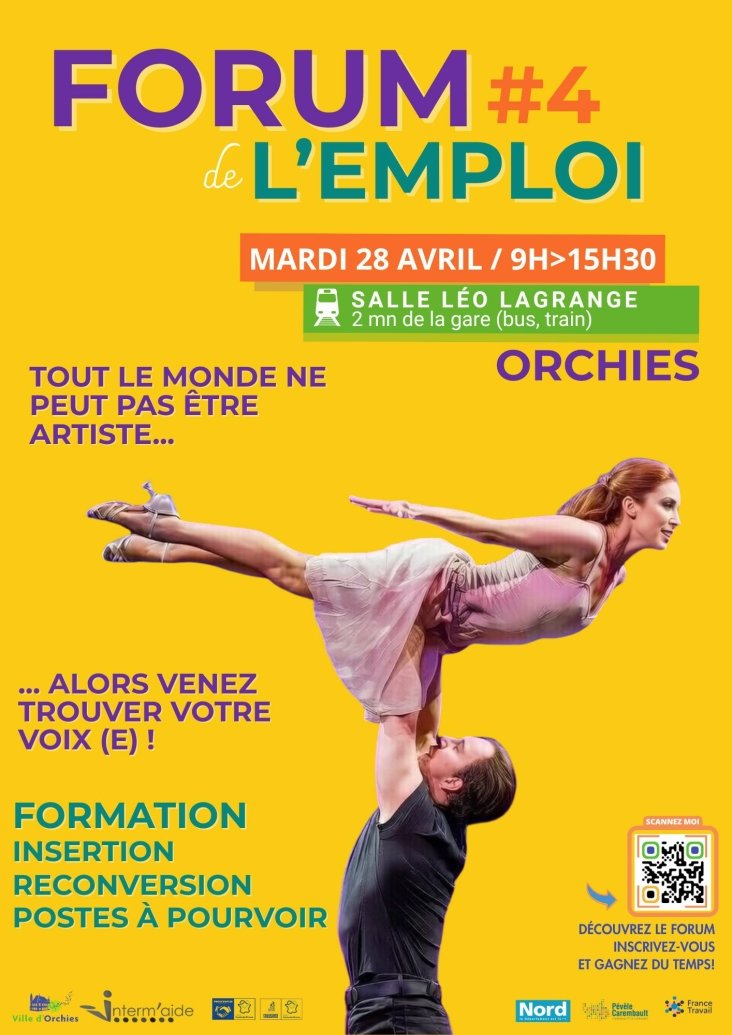 Forum de l'emploi d'Orchies - Mardi 28 avril 2026 - 9h à 15h30