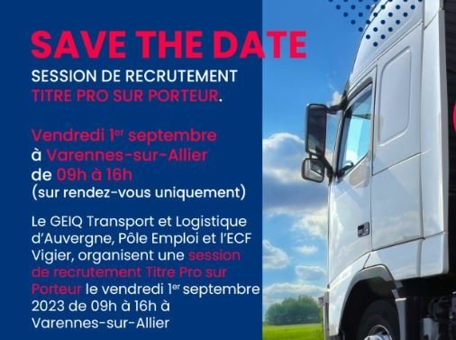 SESSION DE RECRUTEMENT TITRE PRO SUR PORTEUR