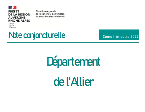 Note conjoncturelle départementale : Retrouvez les chiffres de l'Allier