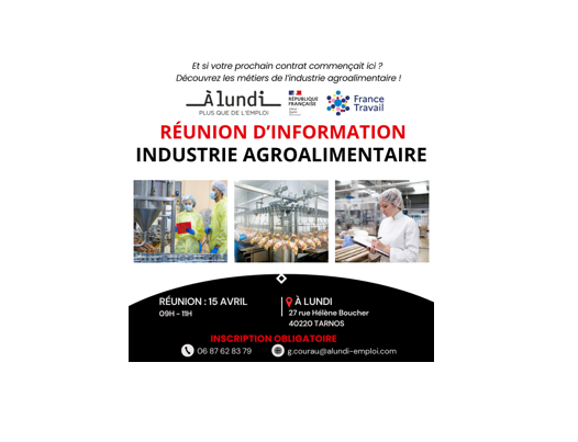Réunion d'information industrie agroalimentaire