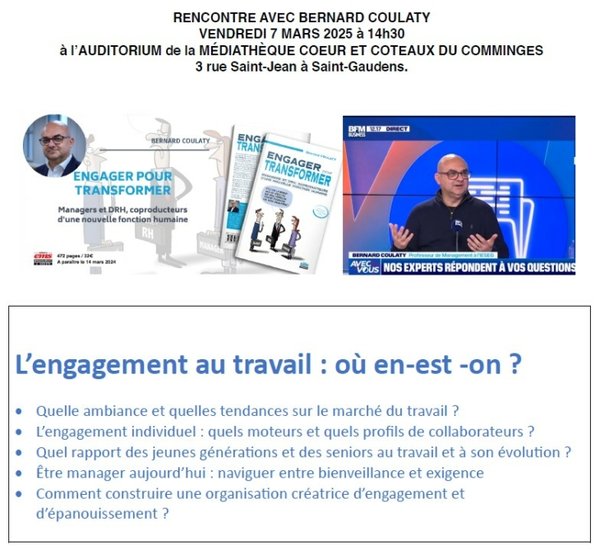 Conférence "L’engagement au travail : où en-est -on ?" par Bernard Coulaty