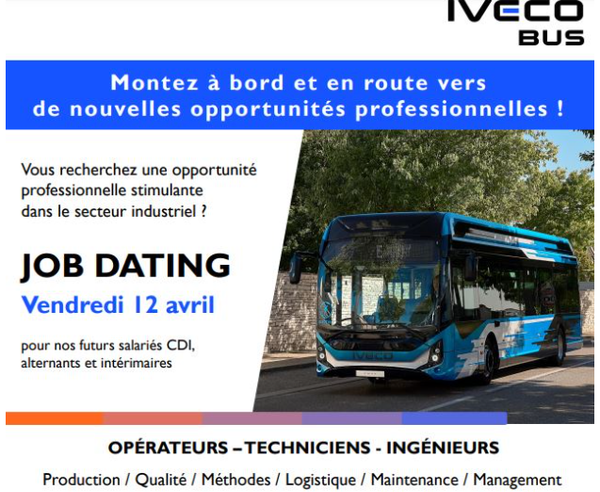 Job dating IVECO BUS 12 avril de 9h à 18h