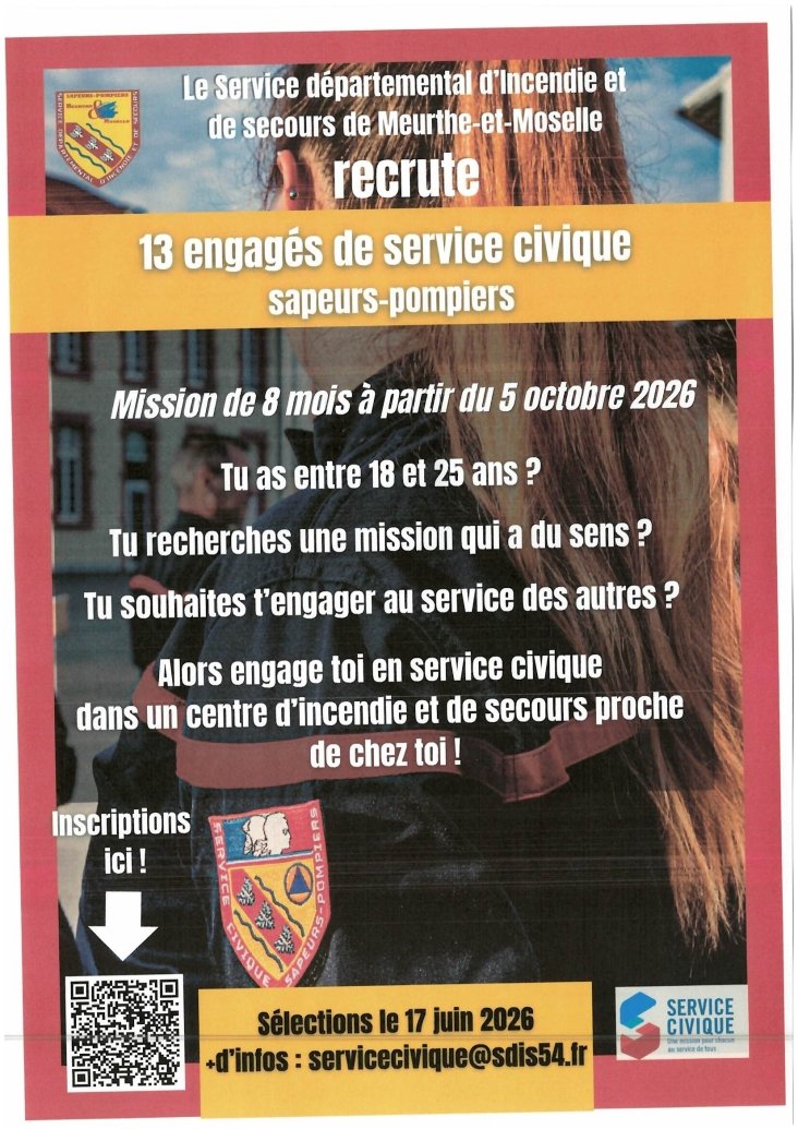 Le service départemental d'incendie et de secours de Meurthe et Moselle recrute