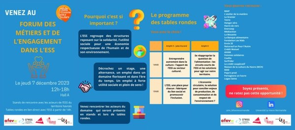Forum de l'emploi, des métiers et de l'engagement dans l'ESS