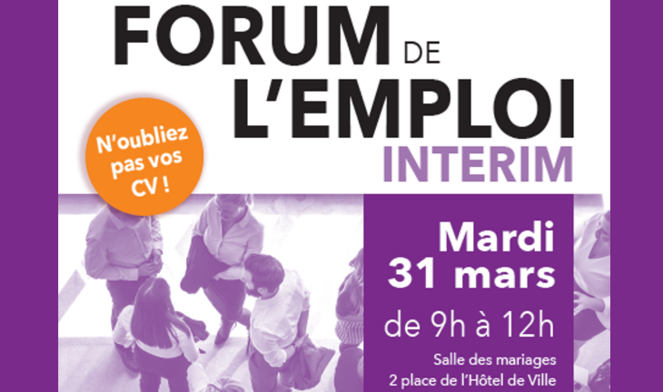 Forum de l’emploi dédié à l’intérim à Vélizy-Villacoublay le mardi 31/03/26