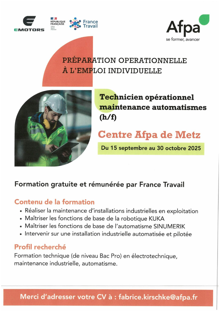 TECHNICIEN OPERATIONNEL MAINTENANCE AUTOMATISMES