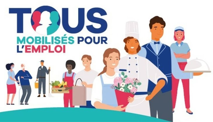Affiche Tous mobilisés pour l'emploi
