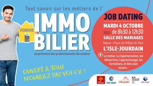 JOB DATING IMMOBILIER L'ISLE JOURDAIN