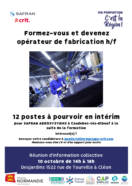 Cléon : Devenez opérateur/opératrice de confection pour Safran AEROSYSTEMS