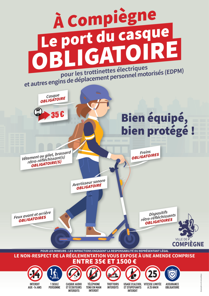 Le port du casque OBLIGATOIRE 