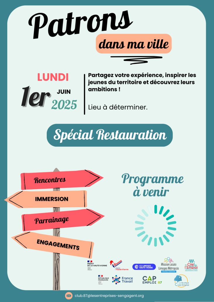Patrons dans ma ville spécial Restauration (Juin)