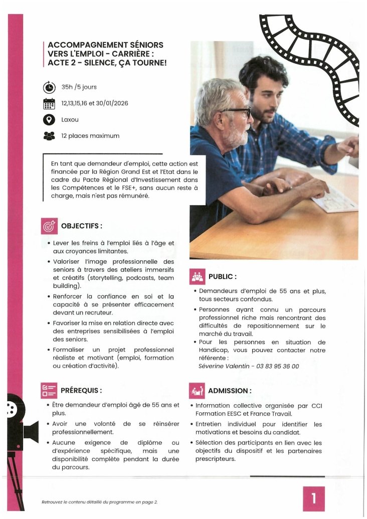 ACCOMPAGNEMENT SENIORS VERS L EMPLOI