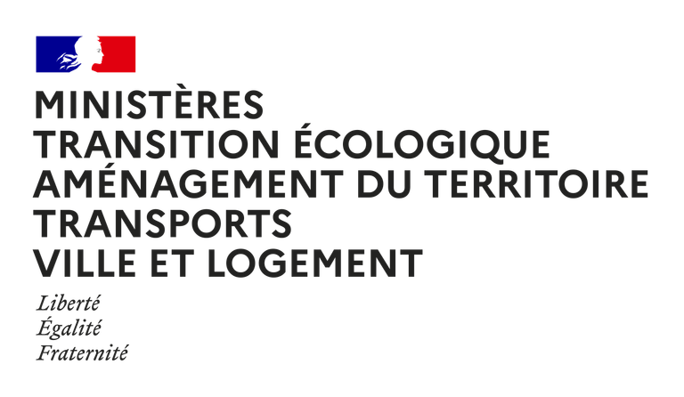 Logo MINISTERES TRANSITION ECOLOGIQUE, AMENAGEMENT DU TERRITOIRE, TRANSPORTS, VILLE ET LOGEMENT [Stand B04]